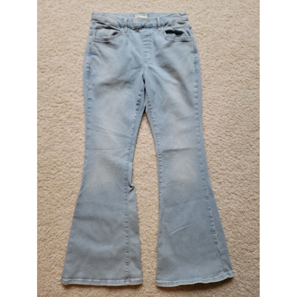 We The Free Curvy Flare Jeans Sz M Pull On Stretch Boho Hippie Lightwash